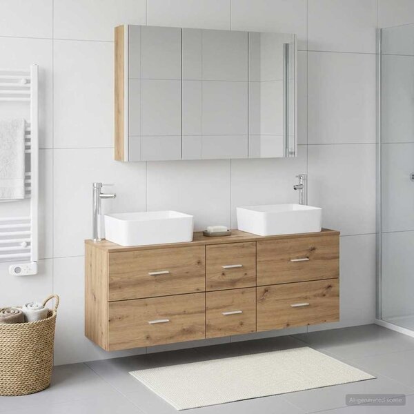 Sada koupelnového nábytku 4 ks Dub artisan 3406870