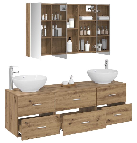 Sada koupelnového nábytku 4 ks Dub artisan 3406950