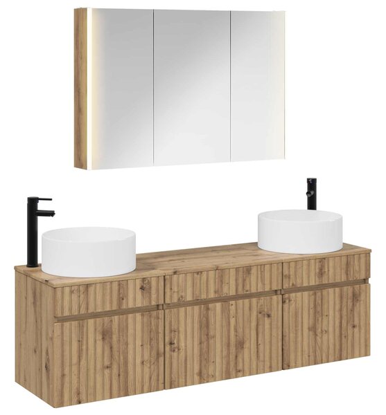 Sada koupelnových skříněk 4 ks Dub artisan Kompozitní dřevo 3406670