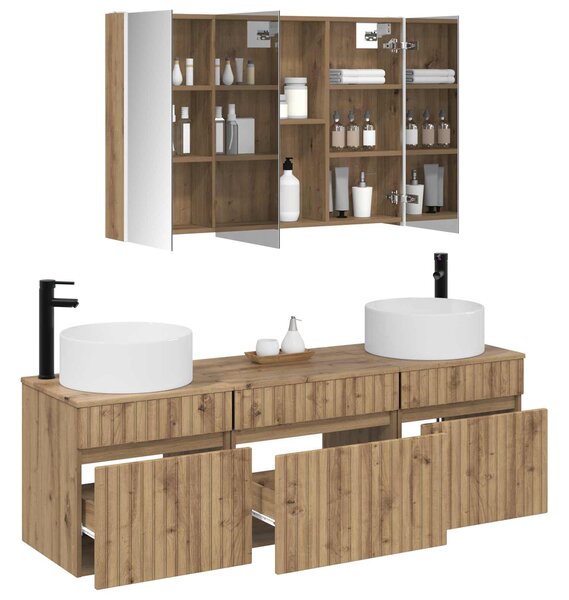 Sada koupelnových skříněk 4 ks Dub artisan Kompozitní dřevo 3406670