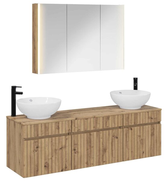Sada koupelnových skříněk 4 ks Dub artisan Kompozitní dřevo 3406630