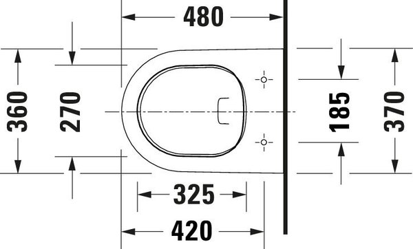 Duravit D-Neo záchodová mísa závěsná bez splachovacího kruhu bílá 2588090000