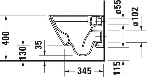 Duravit D-Neo záchodová mísa závěsná bez splachovacího kruhu bílá 2588090000
