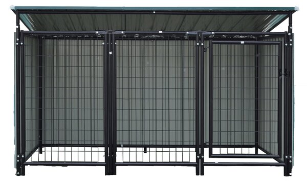 KONDELA Voliéra pro psa, 191,5x125x100 cm, tmavozelená, DOGNY TYP 5