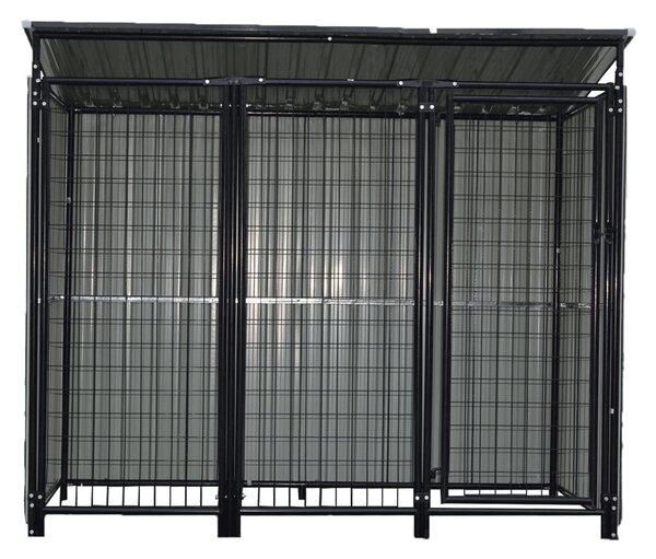 KONDELA Voliéra pro psa, 191,5x125x148 cm, antracit, DOGNY TYP 2