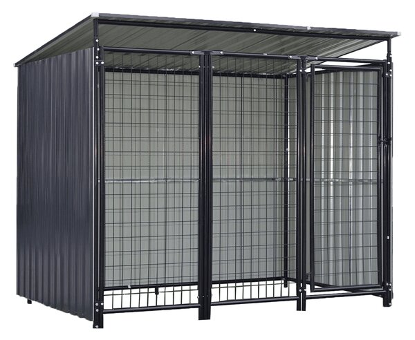 KONDELA Voliéra pro psa, 191,5x125x148 cm, antracit, DOGNY TYP 2