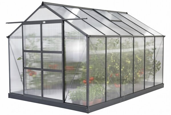 Hliníkový skleník Azalia 2,5 x 3,7m CoverTech antracitové barvě