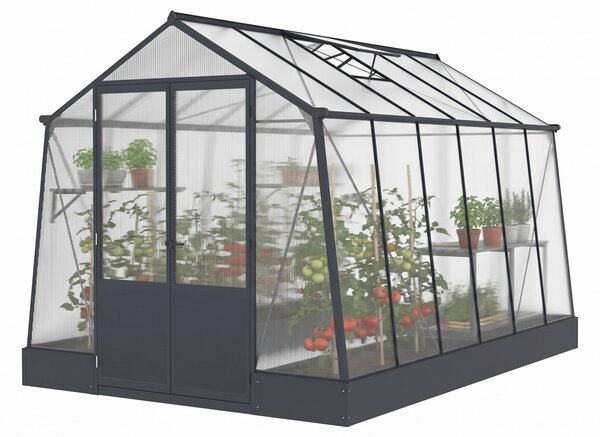 Hliníkový skleník Lilia 2,5 x 3,7 m CoverTech antracitový