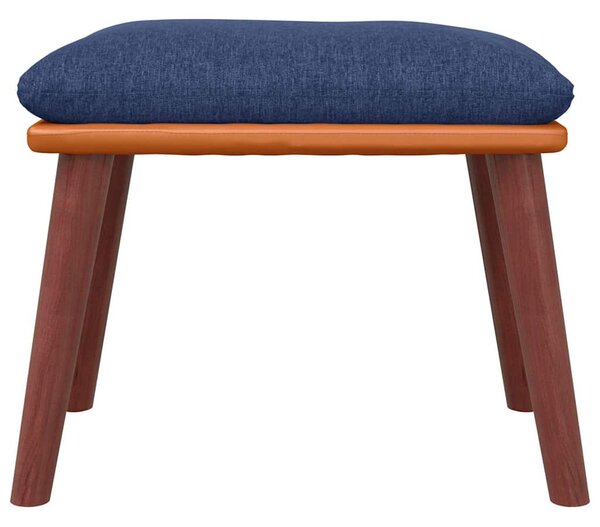 Podnožka modrá 45x29,5x35 cm textil a umělá kůže 341483