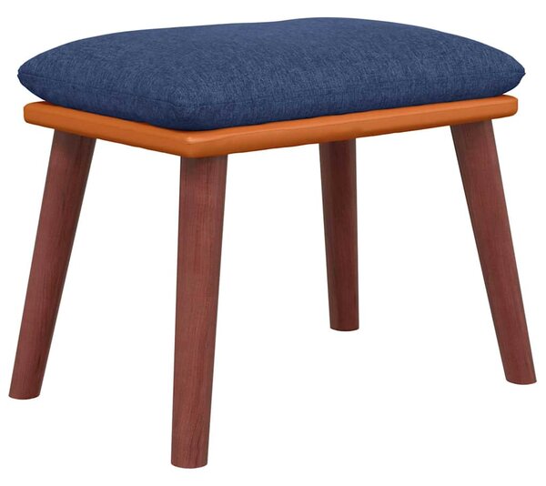Podnožka modrá 45x29,5x35 cm textil a umělá kůže 341483