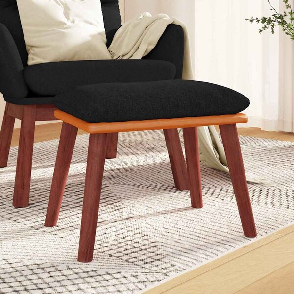 Podnožka černá 45x29,5x35 cm textil a umělá kůže 341485
