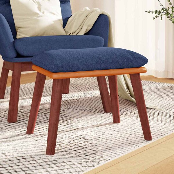 Podnožka modrá 45x29,5x35 cm textil a umělá kůže 341483