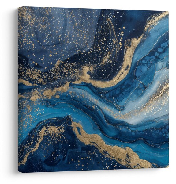 Obraz - Modrozlatý abstraktní mramor (30x30 cm)