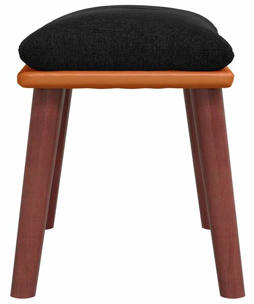 Podnožka černá 45x29,5x35 cm textil a umělá kůže 341485