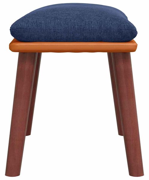 Podnožka modrá 45x29,5x35 cm textil a umělá kůže 341483