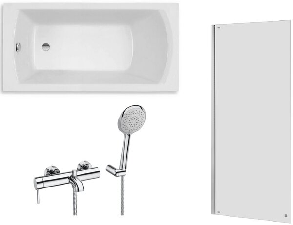 Sada obdélníková vana Roca Linea Slim A248544000, vanová baterie Roca Lanta A5A0111C00, AM4008512M