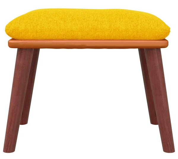 Podnožka hořčicově žlutá 45x29,5x35 cm textil a umělá kůže 341486