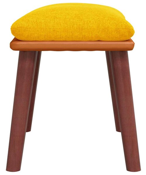 Podnožka hořčicově žlutá 45x29,5x35 cm textil a umělá kůže 341486