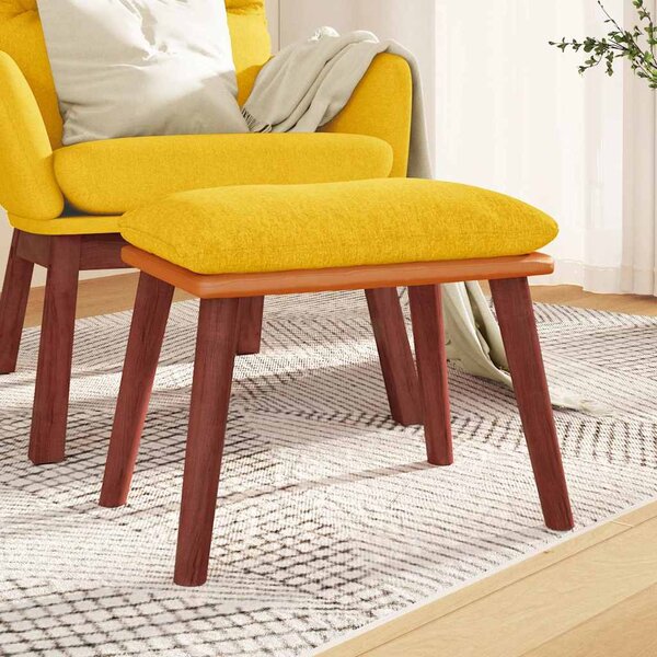 Podnožka hořčicově žlutá 45x29,5x35 cm textil a umělá kůže 341486