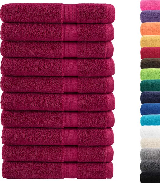 Prémiové saunové osušky SOLUND 10 ks bordó 80x200 cm 600 g/m² 137220