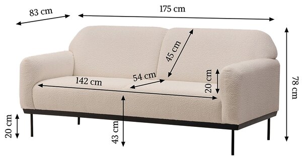 Krémová designová pohovka ANDERSON Baloo 2074