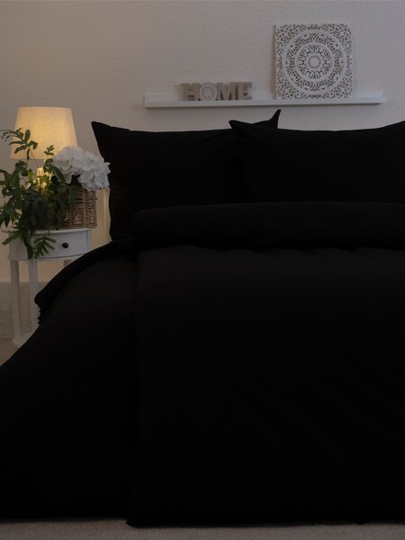 MK Lůžkoviny Bavlněné povlečení Renforcé - Jasmine černá 140 × 200 cm, 70 x 90 cm