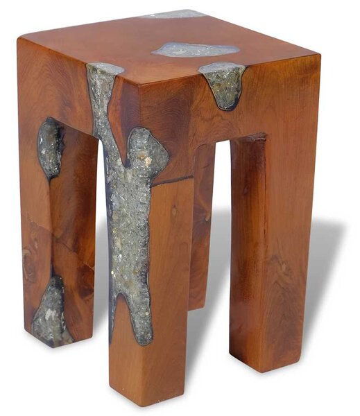 Stolička masivní teak a pryskyřice 243470