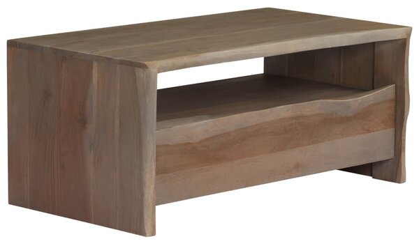 Konferenční stolek dřevo akácie přírodní hrany 90x50x40 cm šedý 246127