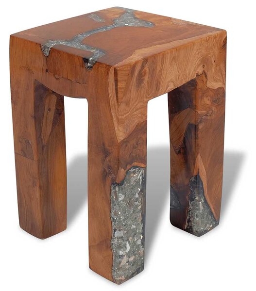 Stolička masivní teak a pryskyřice 243470