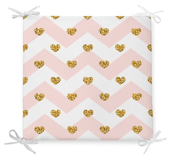 Podsedák s příměsí bavlny Minimalist Cushion Covers Pastel Hearts, 42 x 42 cm