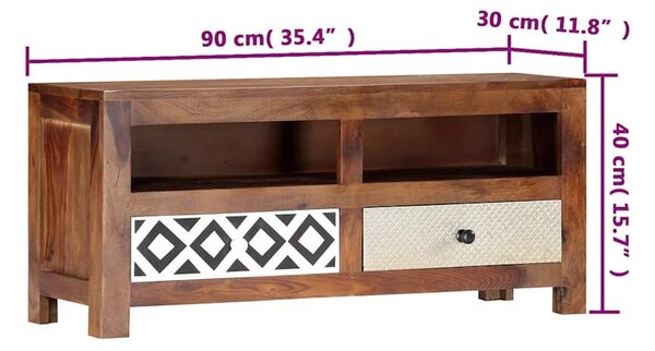 TV stolek 90 x 30 x 40 cm masivní akáciové dřevo 247734