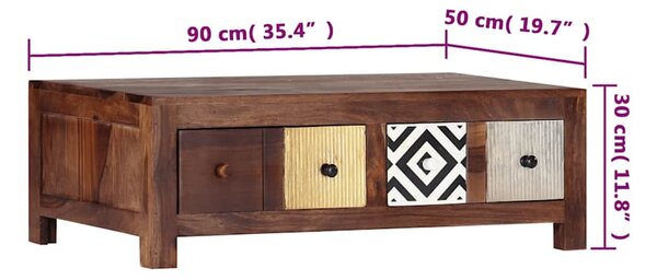 Konferenční stolek 90 x 50 x 30 cm masivní akáciové dřevo 247731