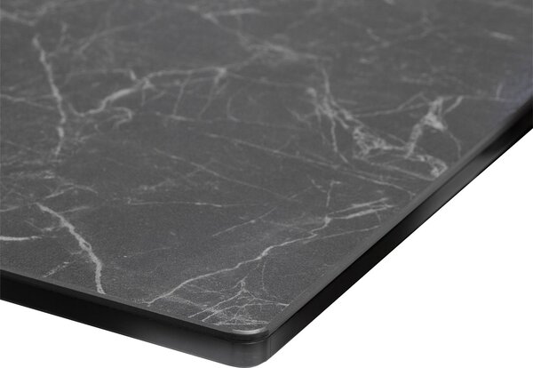 DELIFE Jídelní stůl Edge 300x100 cm keramika Laminam®Nero Greco antracitová středová podnož kříž černá