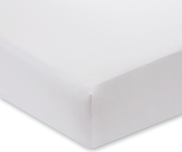 Bílé prostěradlo z bavlněného saténu Bianca Luxury, 135 x 190 cm