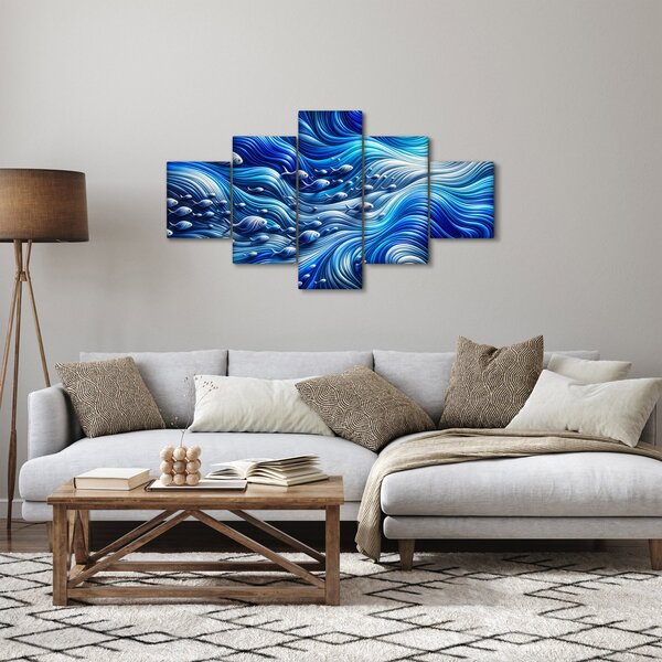 Obraz - Ryby ve vlnách (125x70 cm)