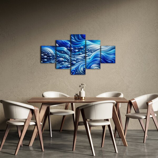 Obraz - Ryby ve vlnách (125x70 cm)
