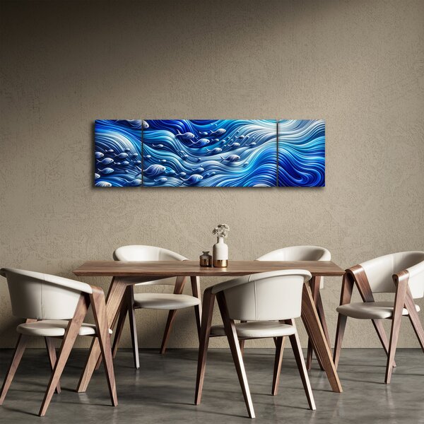 Obraz - Ryby ve vlnách (170x50 cm)