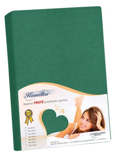 BELLATEX Prostěradlo froté Zelená 90x200 cm