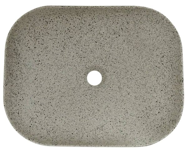 Umyvadlo na desku šedé obdélník 48 x 37,5 x 13,5 cm keramika 155096