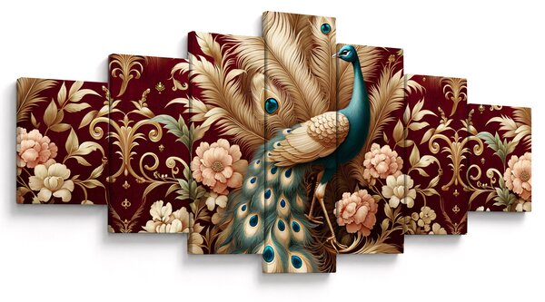 Obraz - Elegantní páv (210x100 cm)