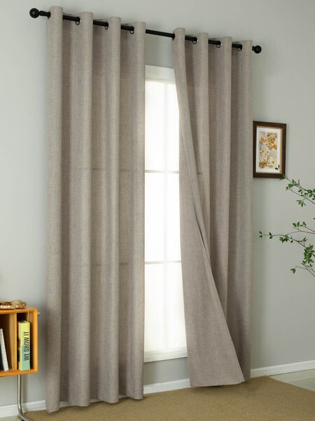 MK Lůžkoviny Závěsy Zara šedohnědá – 140 × 280 cm (2 ks)