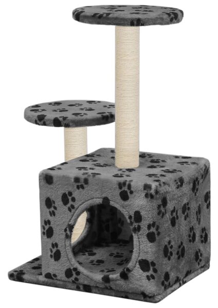 Škrabadlo pro kočky sisalové sloupky 60 cm šedé s potiskem 170518
