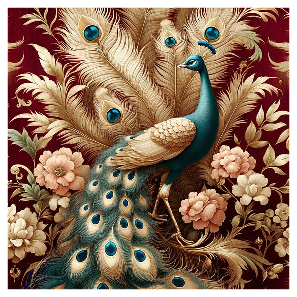 Obraz - Elegantní páv (30x30 cm)