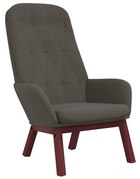 Relaxační křeslo s podnožkou tmavě šedé samet 3097657