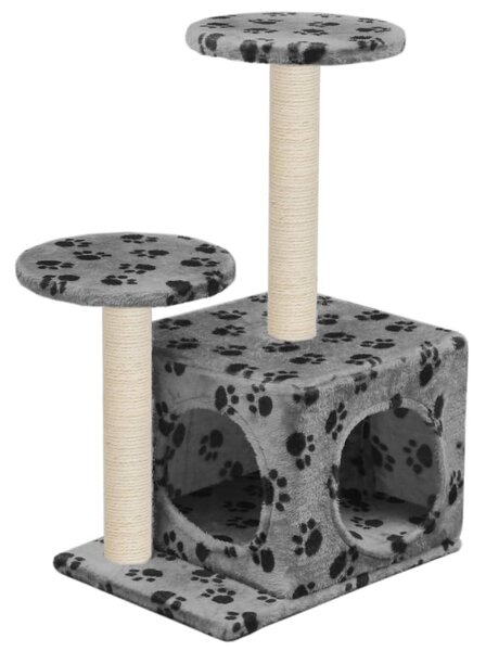 Škrabadlo pro kočky sisalové sloupky 60 cm šedé s potiskem 170518