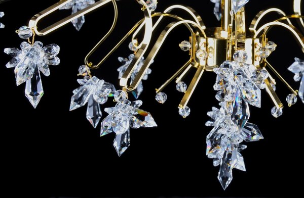 DBK GLASS Designový křišťálový lustr sněhová vločka 7020-4-S-DROPS