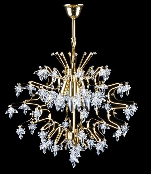 DBK GLASS Designový křišťálový lustr sněhová vločka 7020-4-S-DROPS