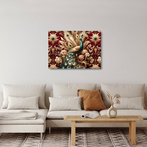 Skleněný obraz - Elegantní páv (70x50 cm)