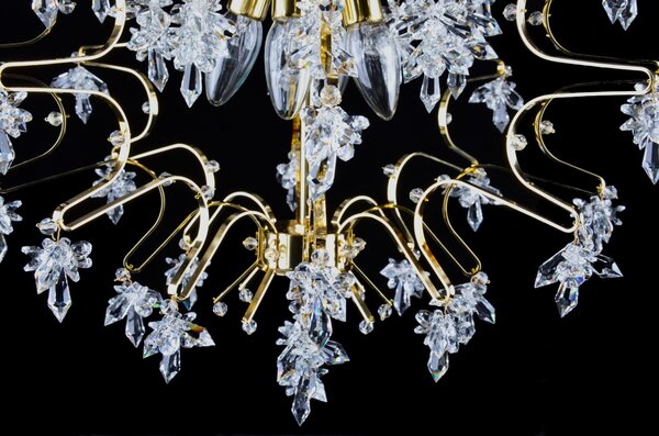 DBK GLASS Designový křišťálový lustr sněhová vločka 7020-4-S-DROPS