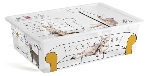 Bílý plastový úložný box s víkem 55x39x16 cm C Box Style – KIS
